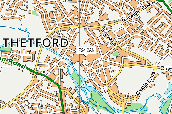 IP24 2AN map - OS VectorMap District (Ordnance Survey)