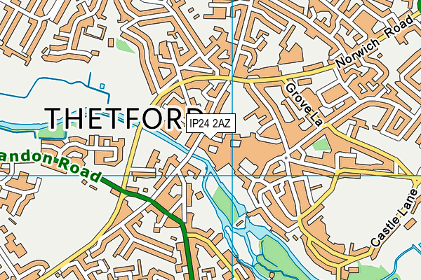 IP24 2AZ map - OS VectorMap District (Ordnance Survey)