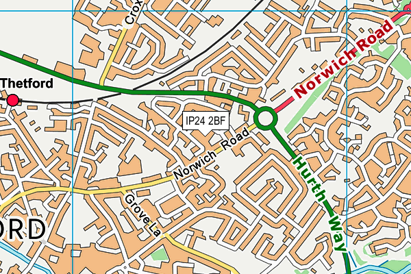 IP24 2BF map - OS VectorMap District (Ordnance Survey)