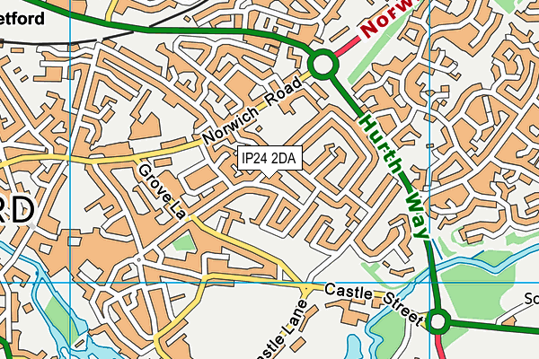 IP24 2DA map - OS VectorMap District (Ordnance Survey)