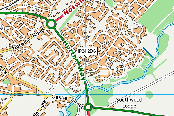 IP24 2DG map - OS VectorMap District (Ordnance Survey)