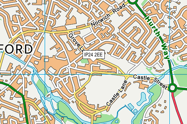 IP24 2EE map - OS VectorMap District (Ordnance Survey)