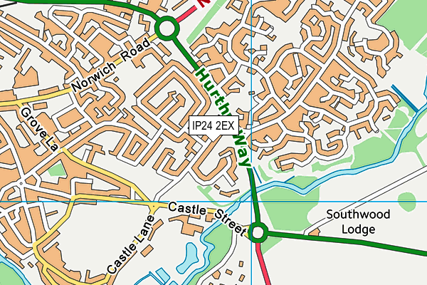 IP24 2EX map - OS VectorMap District (Ordnance Survey)