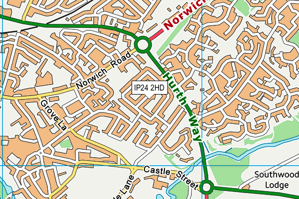 IP24 2HD map - OS VectorMap District (Ordnance Survey)