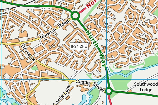 IP24 2HE map - OS VectorMap District (Ordnance Survey)