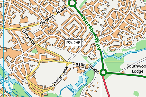 IP24 2HF map - OS VectorMap District (Ordnance Survey)