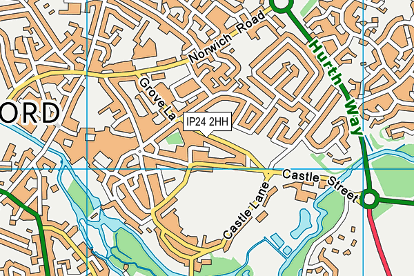 IP24 2HH map - OS VectorMap District (Ordnance Survey)