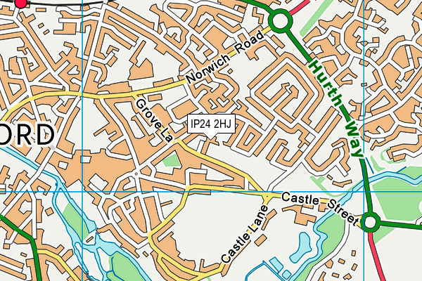 IP24 2HJ map - OS VectorMap District (Ordnance Survey)