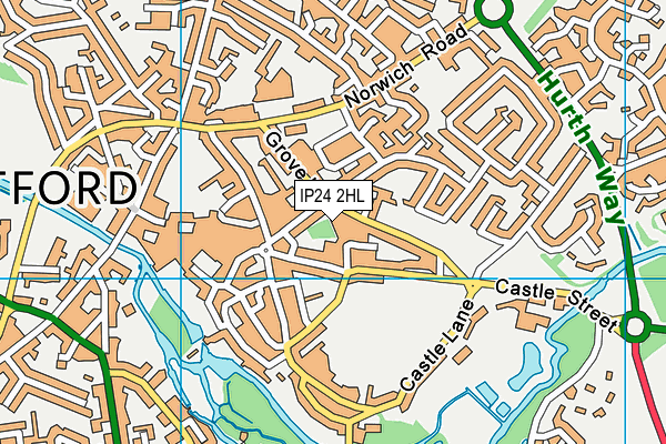 IP24 2HL map - OS VectorMap District (Ordnance Survey)