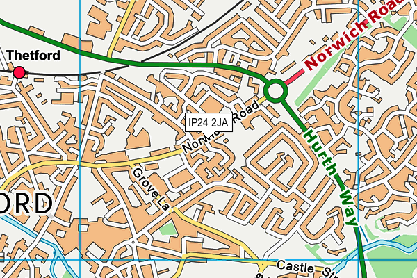 IP24 2JA map - OS VectorMap District (Ordnance Survey)