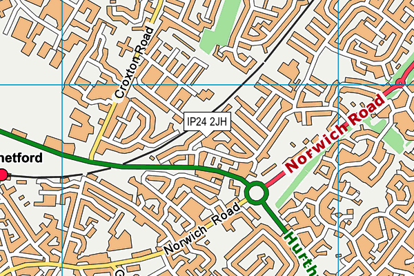 IP24 2JH map - OS VectorMap District (Ordnance Survey)