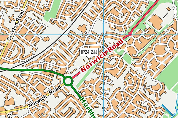 IP24 2JJ map - OS VectorMap District (Ordnance Survey)