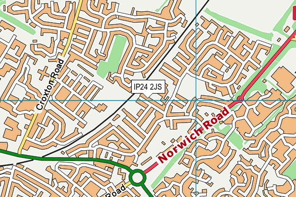 IP24 2JS map - OS VectorMap District (Ordnance Survey)