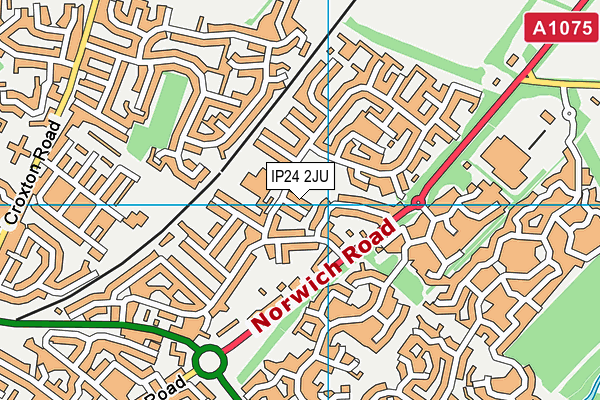 IP24 2JU map - OS VectorMap District (Ordnance Survey)