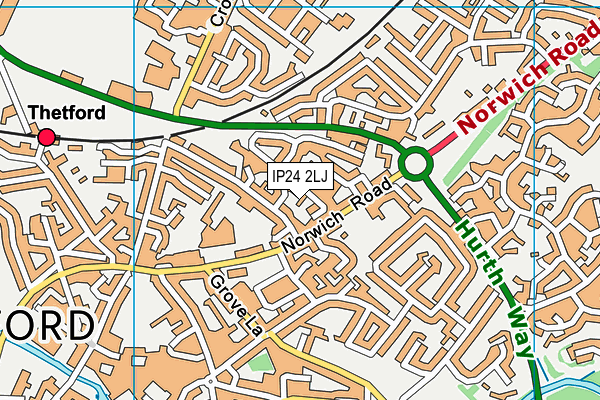 IP24 2LJ map - OS VectorMap District (Ordnance Survey)