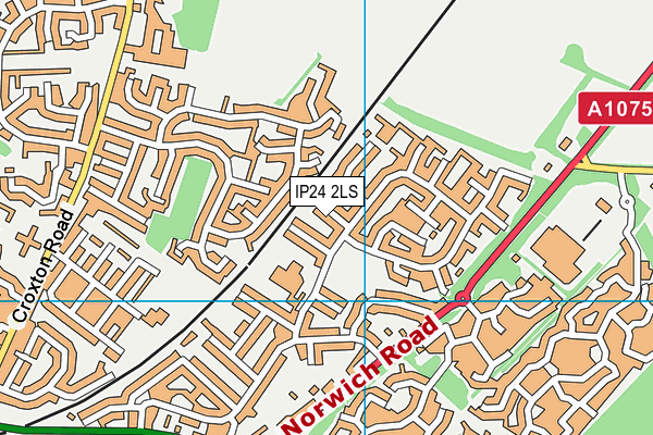 IP24 2LS map - OS VectorMap District (Ordnance Survey)