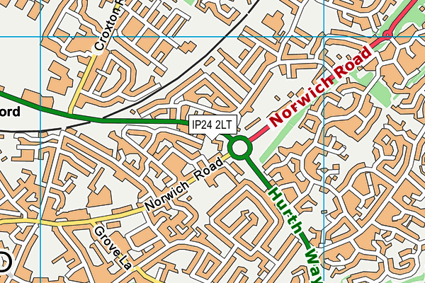 IP24 2LT map - OS VectorMap District (Ordnance Survey)