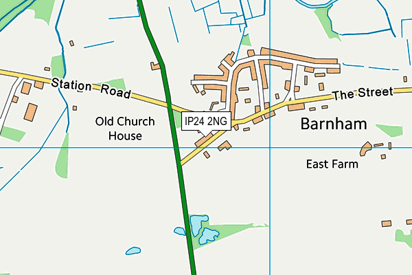 Barnham Church of England Voluntary Controlled Primary School map (IP24 2NG) - OS VectorMap District (Ordnance Survey)