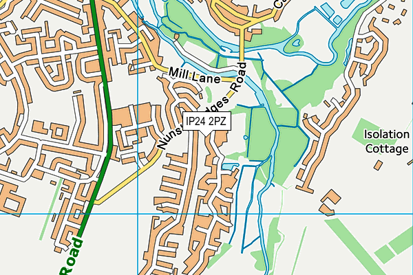 IP24 2PZ map - OS VectorMap District (Ordnance Survey)