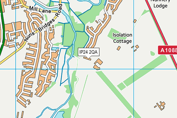 IP24 2QA map - OS VectorMap District (Ordnance Survey)