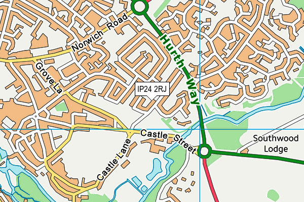 IP24 2RJ map - OS VectorMap District (Ordnance Survey)