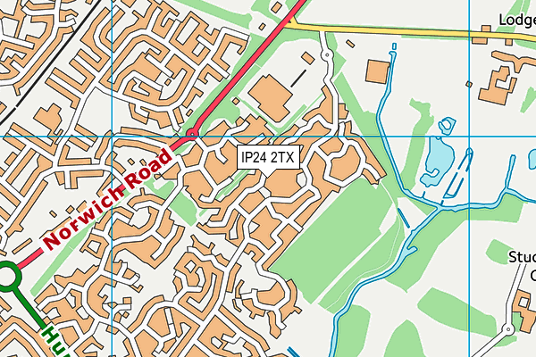 IP24 2TX map - OS VectorMap District (Ordnance Survey)