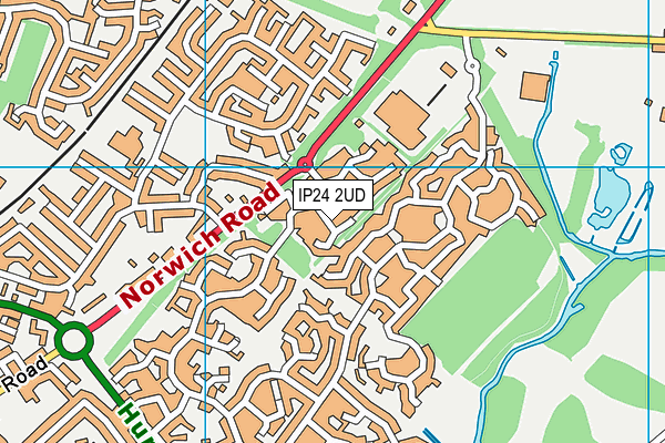 IP24 2UD map - OS VectorMap District (Ordnance Survey)