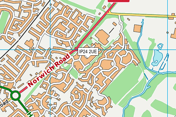 IP24 2UE map - OS VectorMap District (Ordnance Survey)