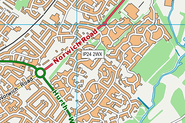 IP24 2WX map - OS VectorMap District (Ordnance Survey)