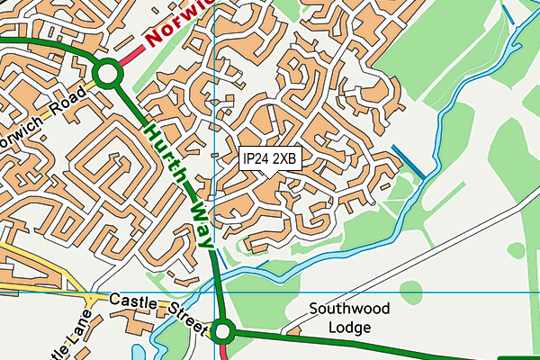 IP24 2XB map - OS VectorMap District (Ordnance Survey)