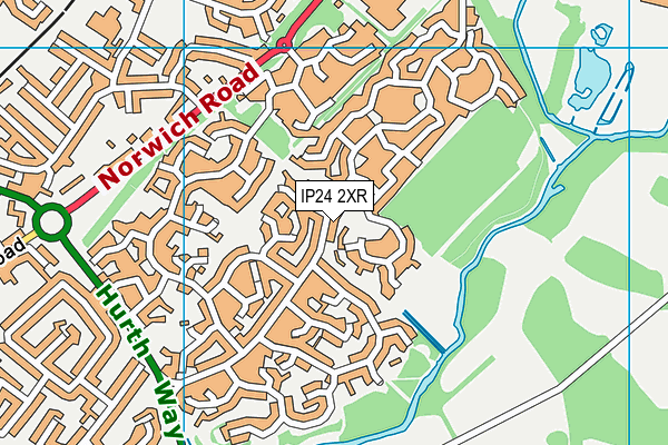 IP24 2XR map - OS VectorMap District (Ordnance Survey)