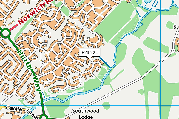 IP24 2XU map - OS VectorMap District (Ordnance Survey)