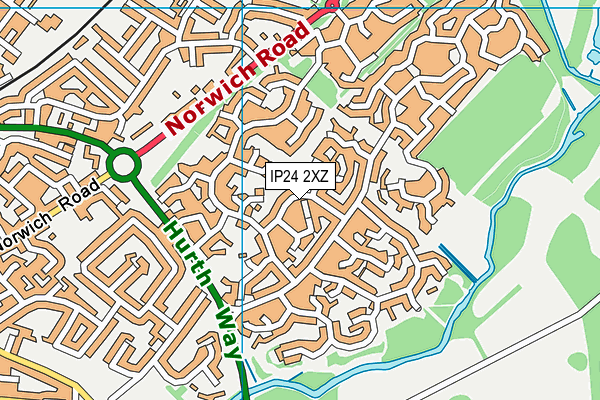 IP24 2XZ map - OS VectorMap District (Ordnance Survey)