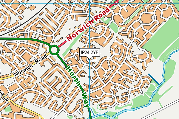 IP24 2YF map - OS VectorMap District (Ordnance Survey)