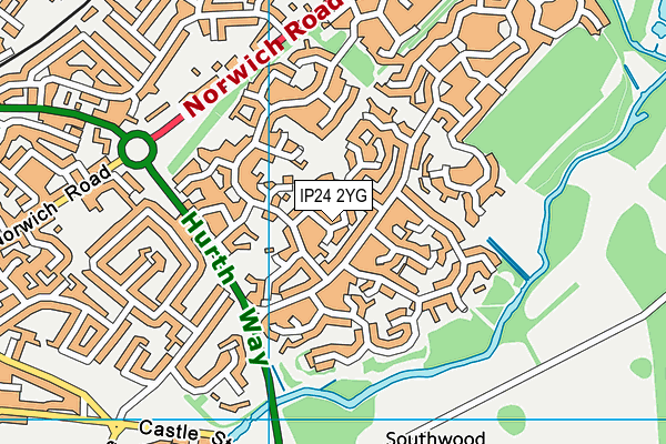 IP24 2YG map - OS VectorMap District (Ordnance Survey)