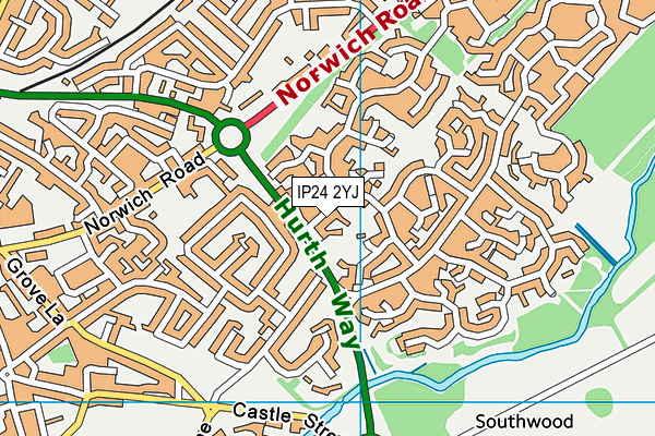 IP24 2YJ map - OS VectorMap District (Ordnance Survey)