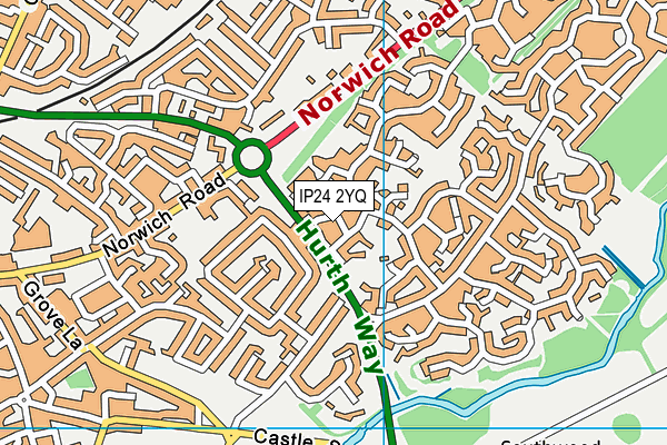 IP24 2YQ map - OS VectorMap District (Ordnance Survey)