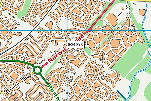IP24 2YX map - OS VectorMap District (Ordnance Survey)
