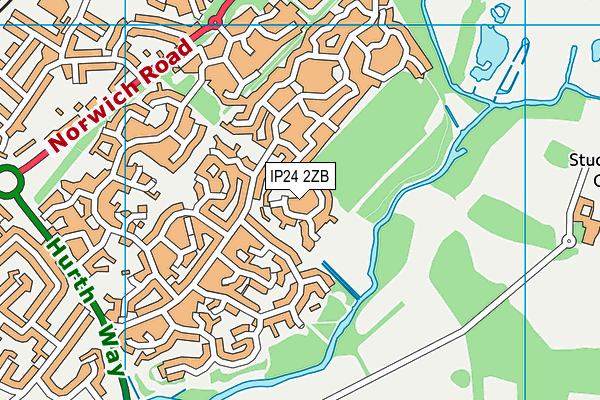 IP24 2ZB map - OS VectorMap District (Ordnance Survey)