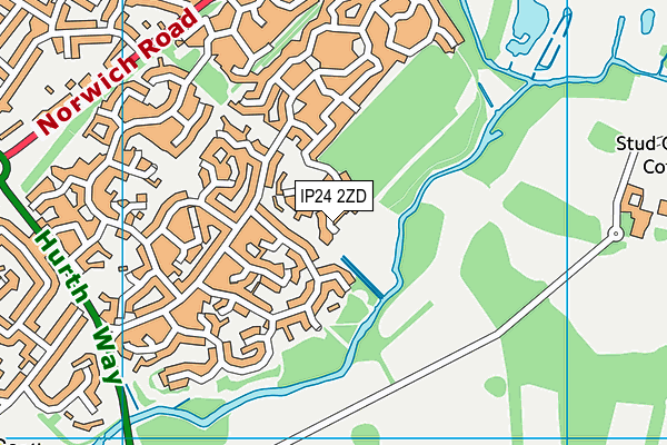 IP24 2ZD map - OS VectorMap District (Ordnance Survey)