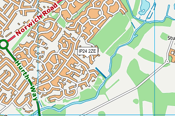 IP24 2ZE map - OS VectorMap District (Ordnance Survey)