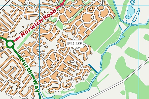 IP24 2ZF map - OS VectorMap District (Ordnance Survey)