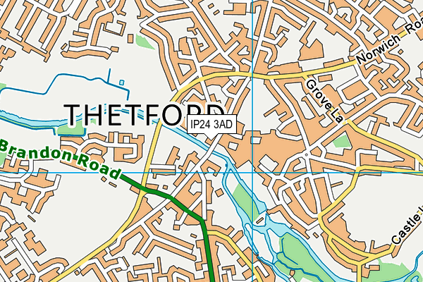 IP24 3AD map - OS VectorMap District (Ordnance Survey)