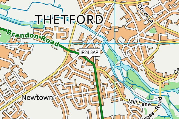 IP24 3AP map - OS VectorMap District (Ordnance Survey)