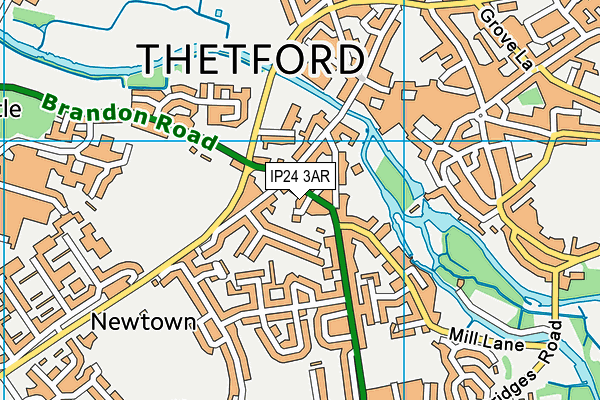 IP24 3AR map - OS VectorMap District (Ordnance Survey)