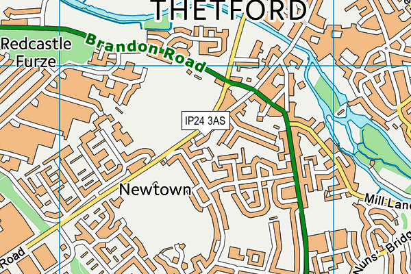 IP24 3AS map - OS VectorMap District (Ordnance Survey)