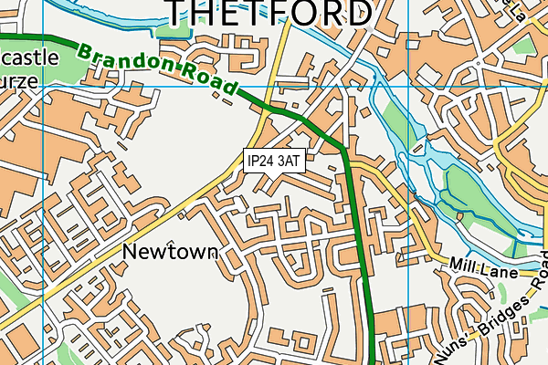 IP24 3AT map - OS VectorMap District (Ordnance Survey)