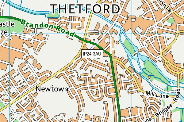 IP24 3AU map - OS VectorMap District (Ordnance Survey)