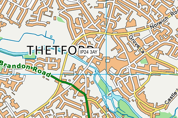 IP24 3AY map - OS VectorMap District (Ordnance Survey)