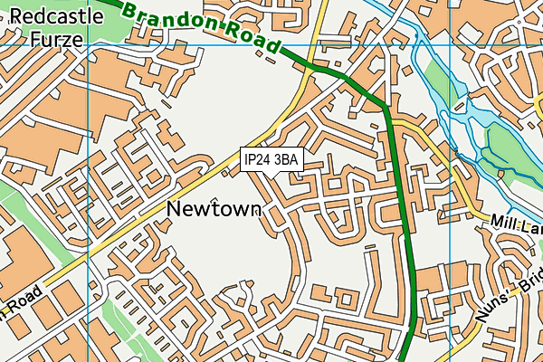 IP24 3BA map - OS VectorMap District (Ordnance Survey)